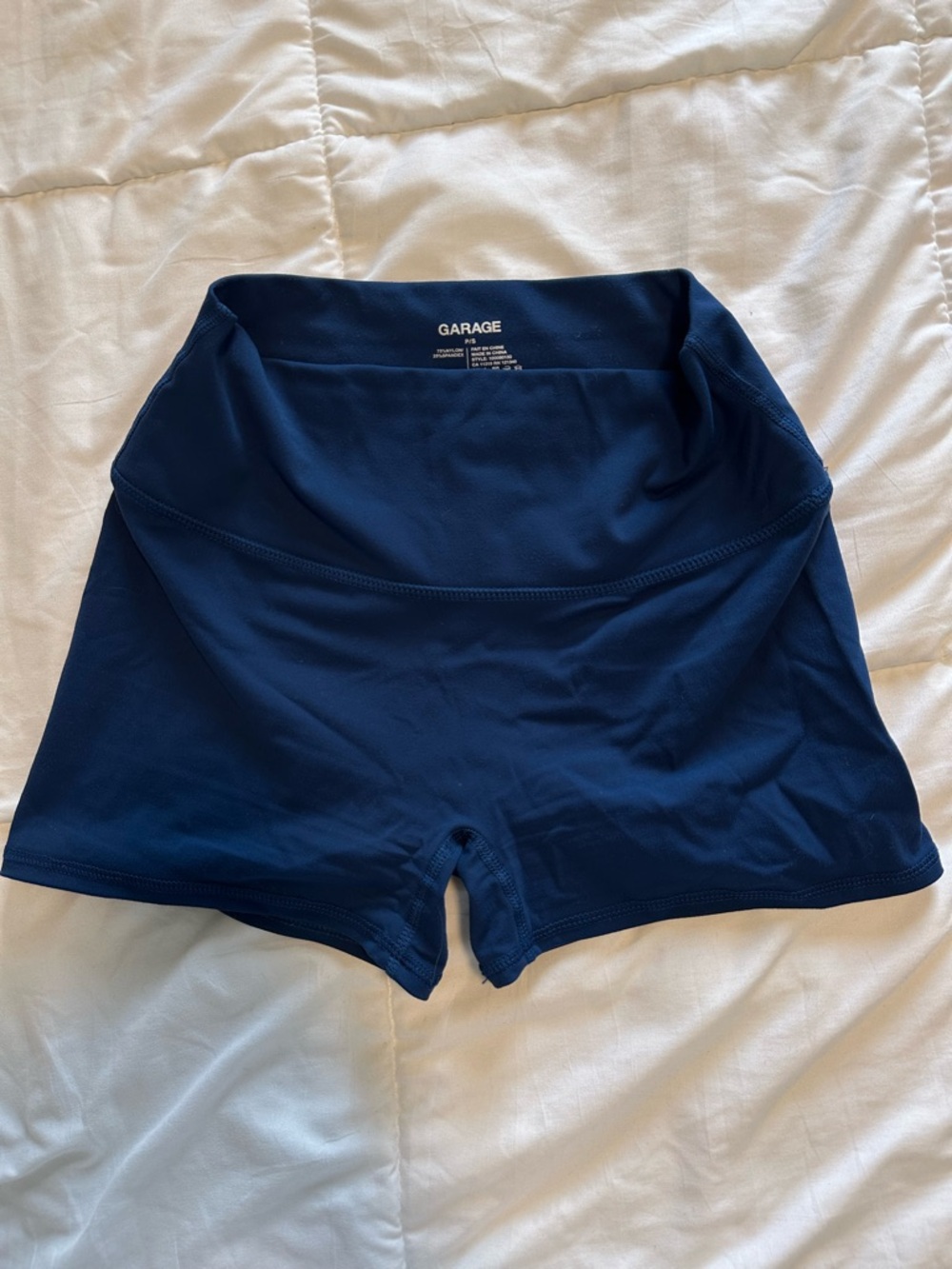 Garage Dark Blue High-Waist Bike Shorts